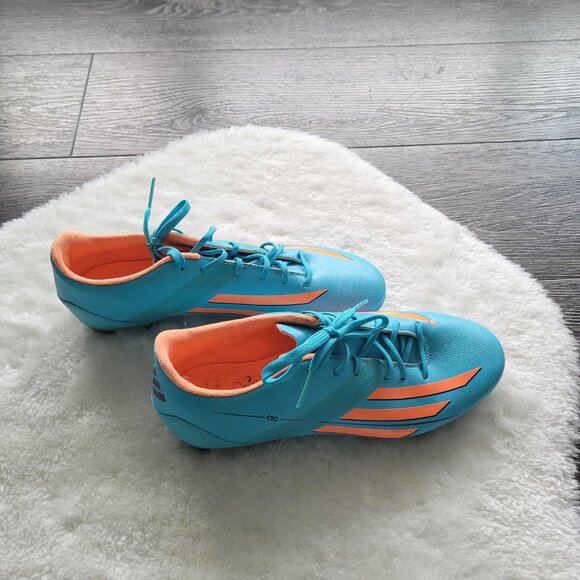 Adidas F30 TRX FG Firm Ground Soccer Cleats Samba Blue/ Glow Orange/Purple Sz 7 - Picture 5 of 12